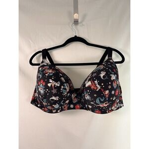 Torrid Curve Bra 44F underwire T-Shirt Bra sink or swim tattoo print black